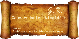 Gaunersdorfer Kleofás névjegykártya